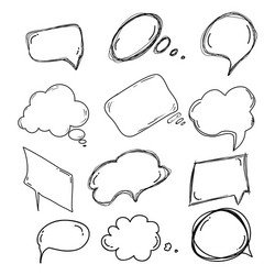 Hand Drawn Speech Bubbles Vector Image