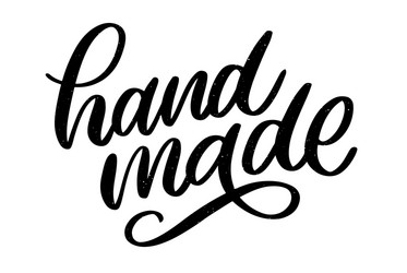 Hand made icon sign lettering slogan vector