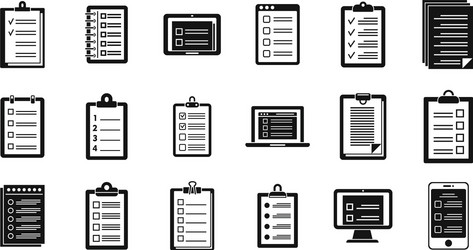 personal to-do list icons set simple style vector image