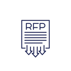 rfp send request for proposal line icon vector