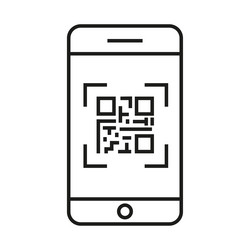 scan qr code icon barcode scanner phone app thin vector image