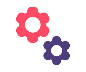 Setting configuration cog single isolated icon vector