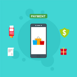 concept online and mobile payments for web page vector