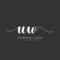 Initial uw handwriting logo with circle template Vector Image