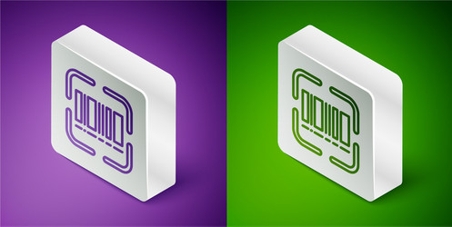 Isometric line scanner scanning bar code icon vector