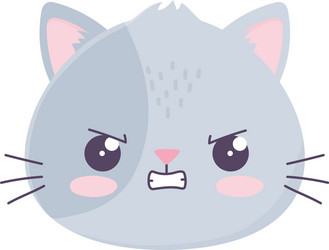 Isolated Cute Angry Cat Emoji Stock Vector - Illustration of emoticon,  avatar: 225027930