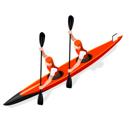 Kayak Sprint Race – Two Paddlers vector image