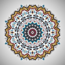 ornamental roundgeometric pattern in aztec style vector image