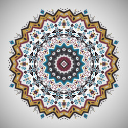 ornamental roundgeometric pattern in aztec style vector