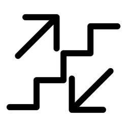 stairs up and down arrow graph sign icon flat web vector image