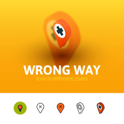 wrong way icon in different style vector image