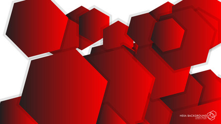 abstract background hexagon red light and shadow vector image