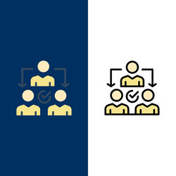 assignment delegate delegating distribution icons vector image