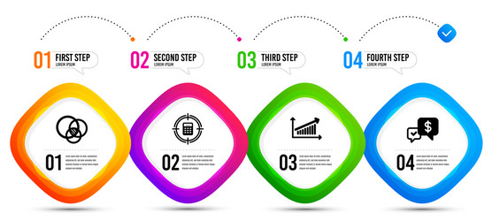 calculator target euler diagram and chart icons vector image