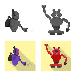 design of robot and factory icon vector image