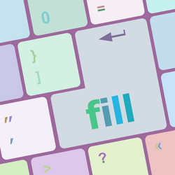 fill words on computer keyboard button vector image