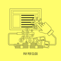 Pay per click concept in thin line style vector