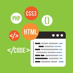 Programming and coding concept website development vector