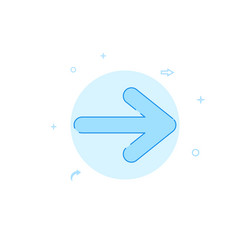 Right forward arrow flat icon filled line style vector