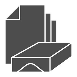 stack paper solid icon box and sheets symbol vector image
