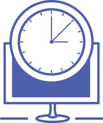 Time clock watch with monitor computer vector