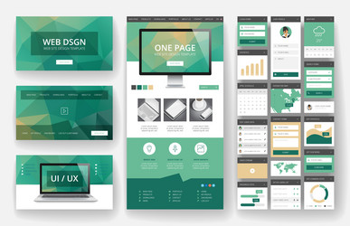 Website design template and interface elements vector