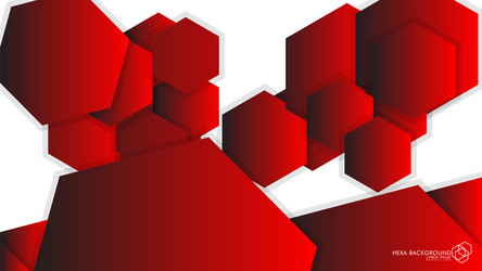 Abstract background hexagon red light and shadow vector