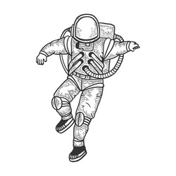 Astronaut Sketch in Spacesuit vector image
