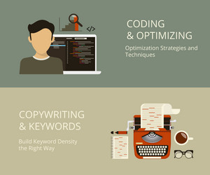 Coding and copywriting vector