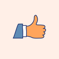 Hand drawn doodle thumb up icon vector