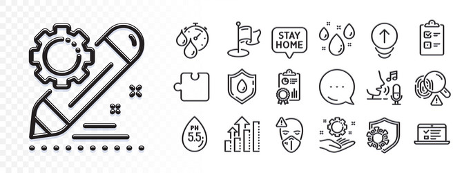 microphone swipe up and timer line icons for web vector image