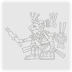 Monochrome icon with symbols from aztec codices vector