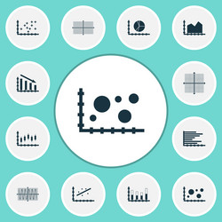 set of graphs diagrams and statistics icons vector image