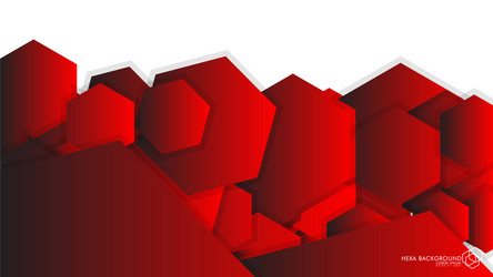 Abstract background hexagon red light and shadow vector