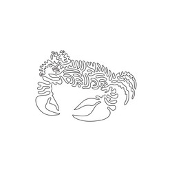 Continuous curve one line drawing of cute crab vector