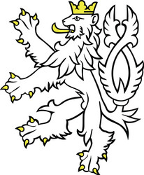 Czech Lion Heraldic Vector Image