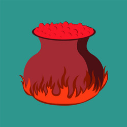 flat on background of potion cauldron vector image