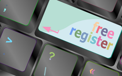 Free register computer key showing internet login vector