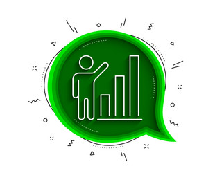 Graph line icon column chart sign vector