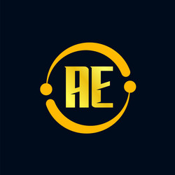 Initial letter ae logo template design Royalty Free Vector