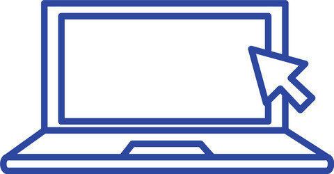laptop computer with pointer arrow vector image