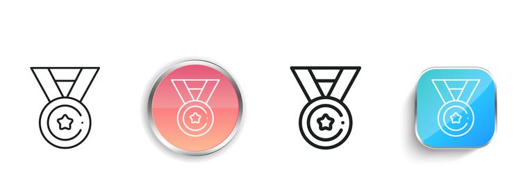 medal icon thin linear regular and button style vector image