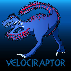 velociraptor cute character dinosaurs vector