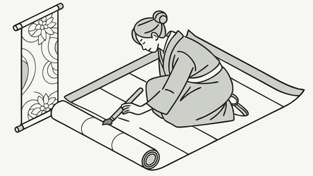 architect unrolling blueprint for new design vector image