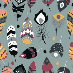 Bohemian Feather Pattern vector image