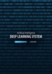 Deep learning system banner for social media vector