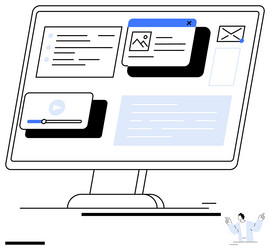 interactive dashboard with media messaging vector image