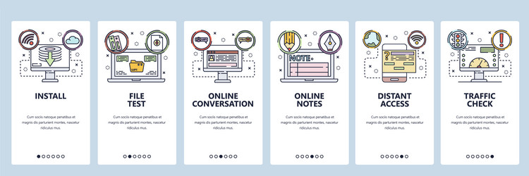 mobile app onboarding screens computer technology vector image