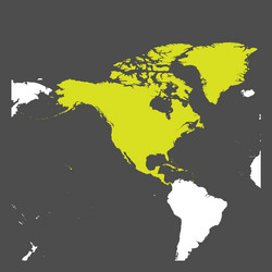 north america continent green marked in world map Vector Image