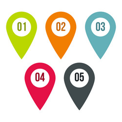 pointer icons set flat style vector image